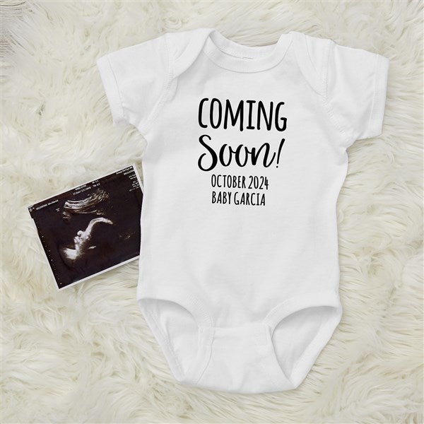 Coming Soon Pregnancy Announcement Personalized Baby Clothing - 28785