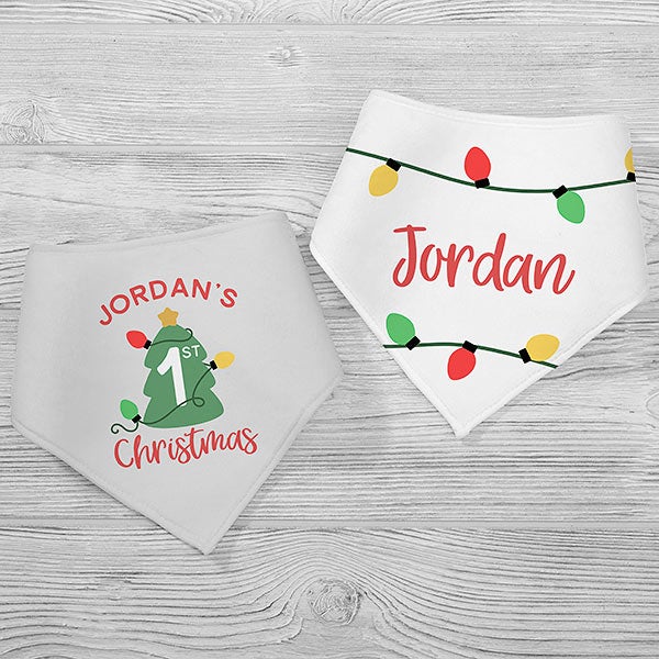 First Christmas Personalized Baby Bibs - 28789