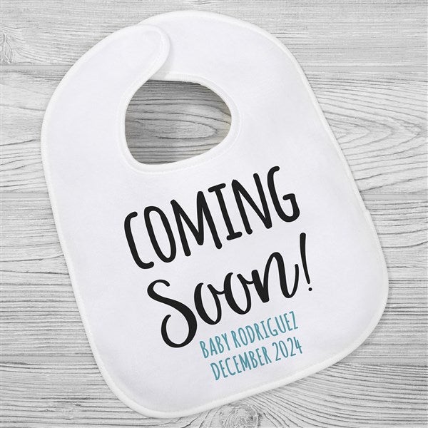 Coming Soon Pregnancy Announcement Personalized Baby Bibs - 28793