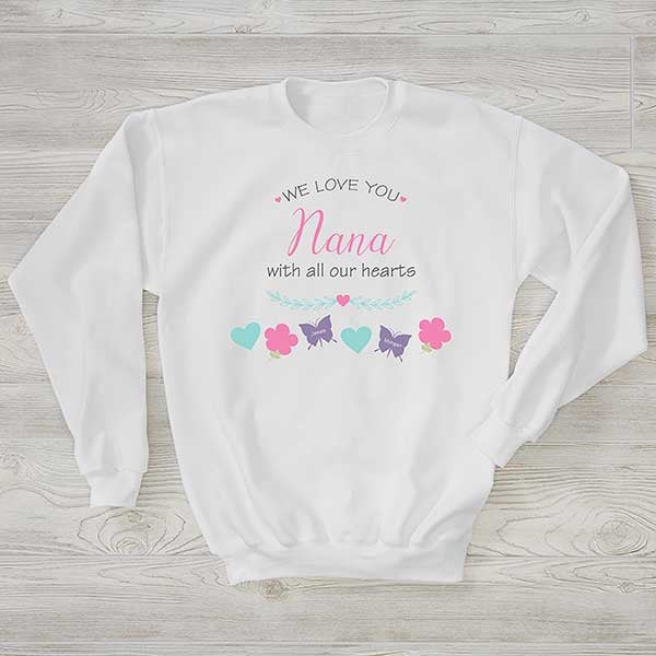 Grandma Has All Our Hearts Personalized Adult Sweatshirts - 28873