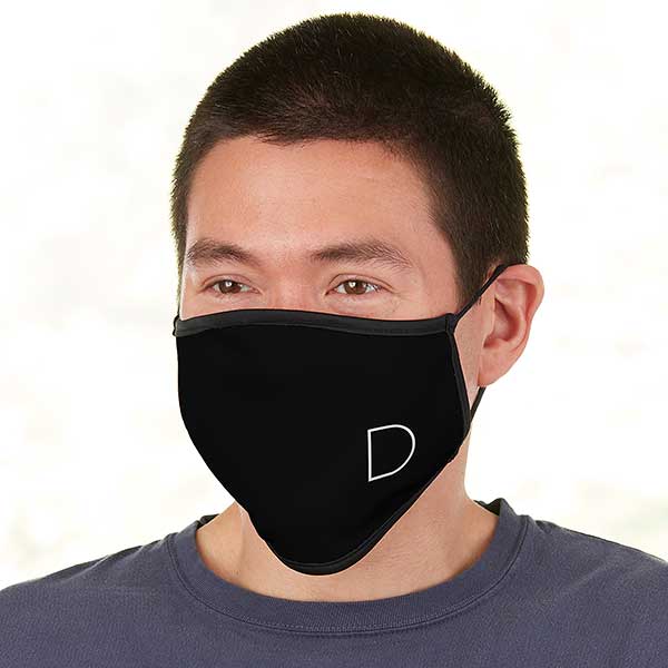 Men's Solid Monogram Personalized Adult Face Mask - 28909