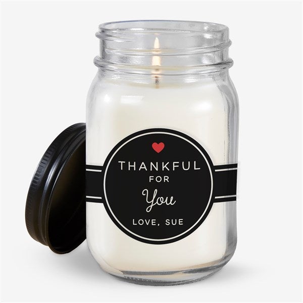 Thankful For Personalized Farmhouse Candle Jar - 28972