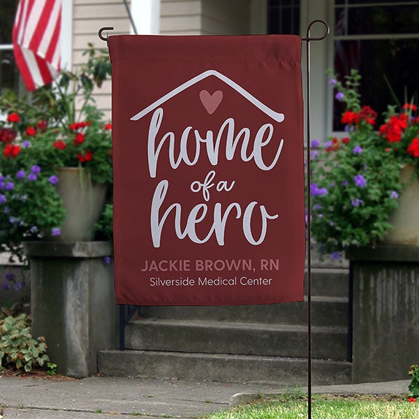 Home of a Hero Personalized Garden Flag - 28979