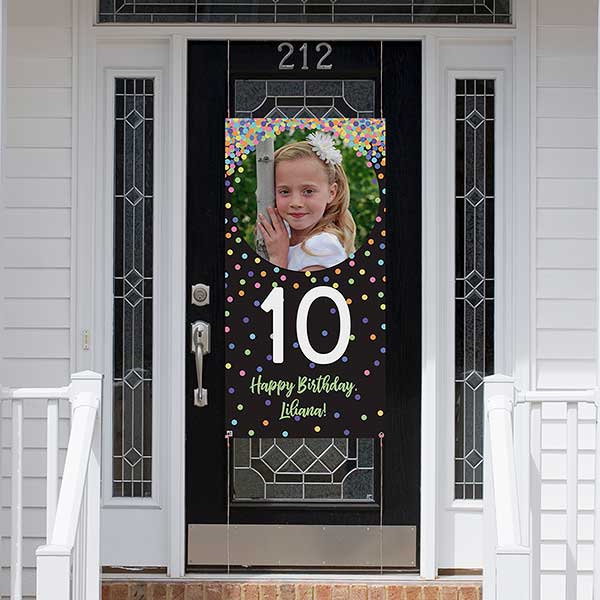 Confetti Birthday Personalized Photo Door Banner - 28994