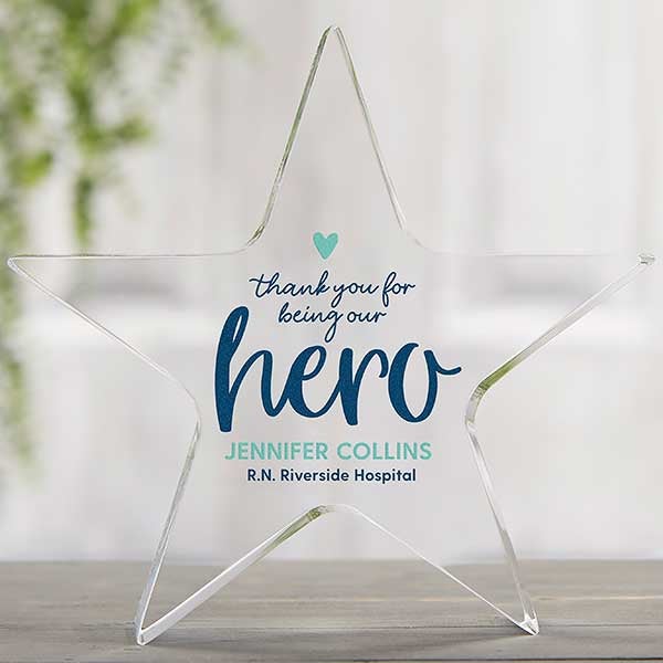 Home Of A Hero Personalized Colored Star Keepsake - 29036