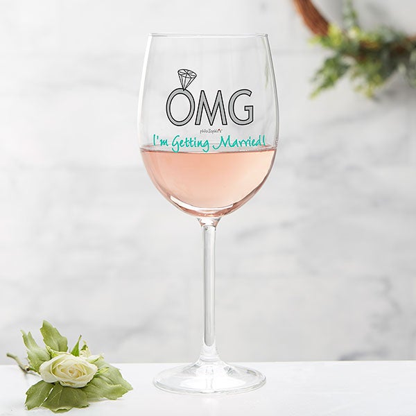 OMG I'm Getting Married Personalized Wine Glasses by philoSophie's - 29047