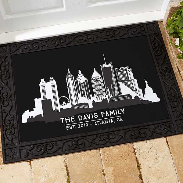 Atlanta Skyline Personalized Doormat 18x27