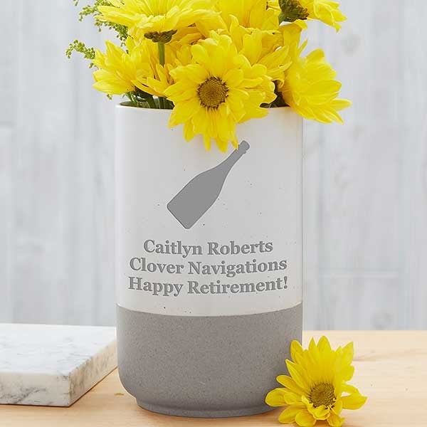 Choose Your Icon Personalized Retirement Cement Vase - 29069