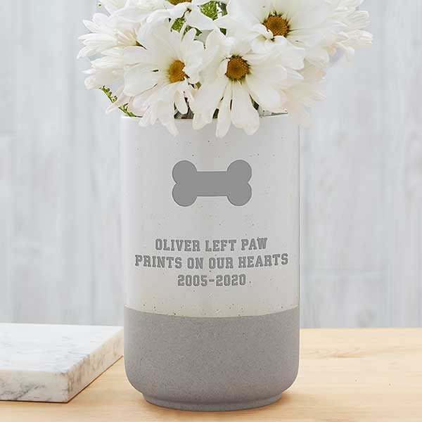 Choose Your Icon Personalized Pet Memorial Cement Vase - 29072