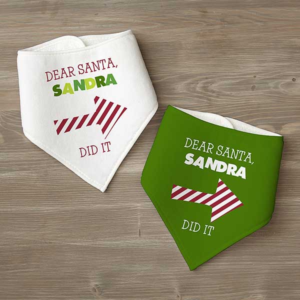 Dear Santa Personalized Christmas Baby Bibs - 29176