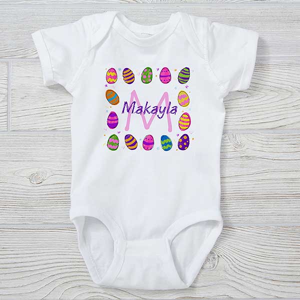 Colorful Eggs Personalized Easter Baby Clothing