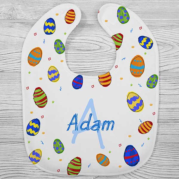 Colorful Eggs Personalized Easter Baby Bibs - 29196