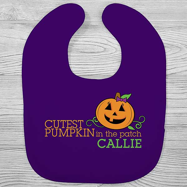 Cutest Pumpkin In The Patch Personalized Baby Bibs - 29215