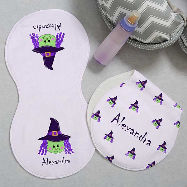 Good Lil' Witch Personalized Burp Cloths - 29236