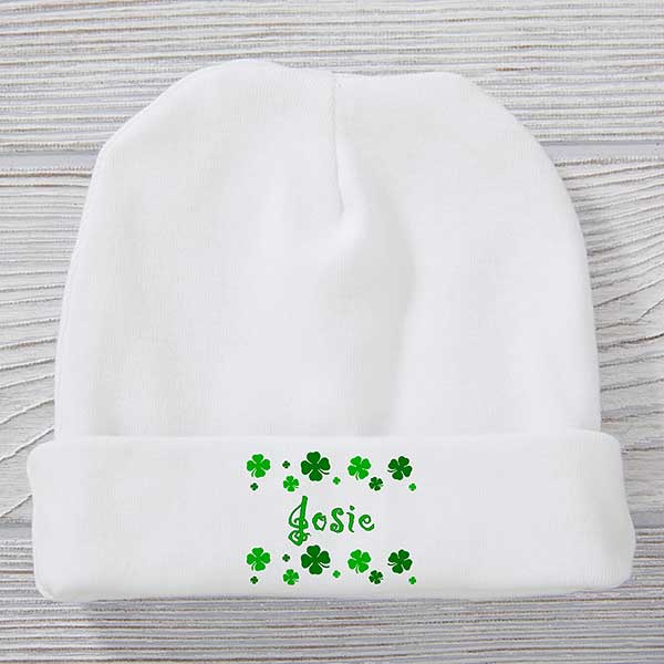 Lucky Irish Clover Custom Name Personalized Baby Hat