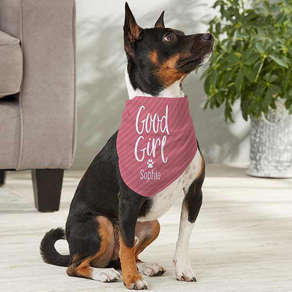 Good Girl Personalized Dog Bandanas - 29295