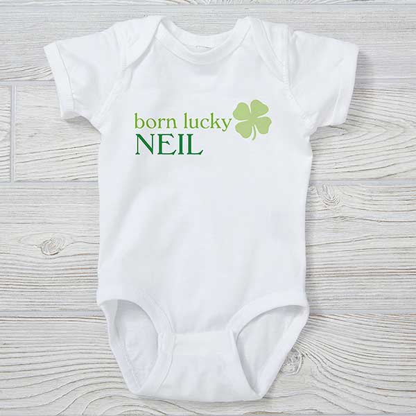 Born Lucky Personalized St. Patrick's Day Baby Clothing - 29300