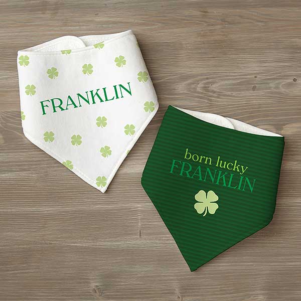 Born Lucky Personalized Baby Bibs - 29303