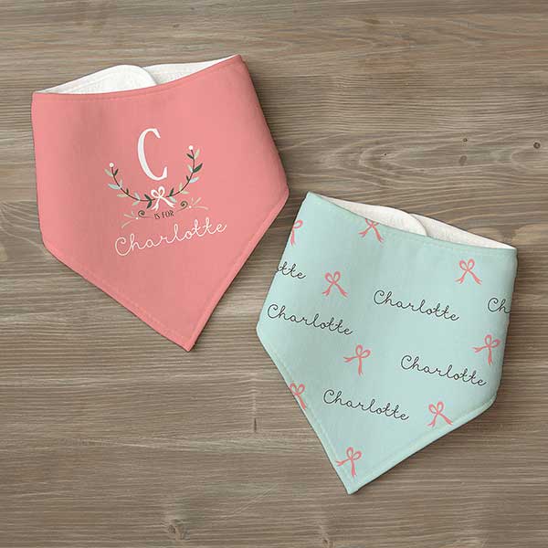 Girly Chic Personalized Baby Bibs - 29347