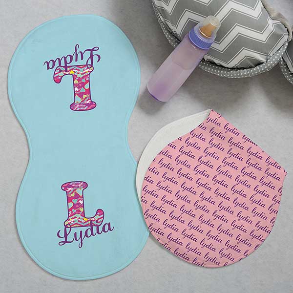 Her Name Personalized Burp Cloths - 29396