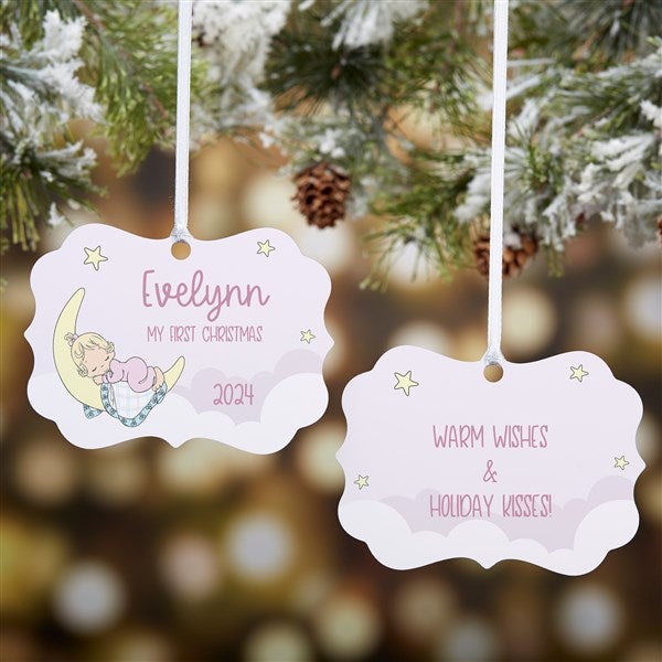 Precious Moments Silent Night Baby Girl Personalized Metal Ornament - 29408