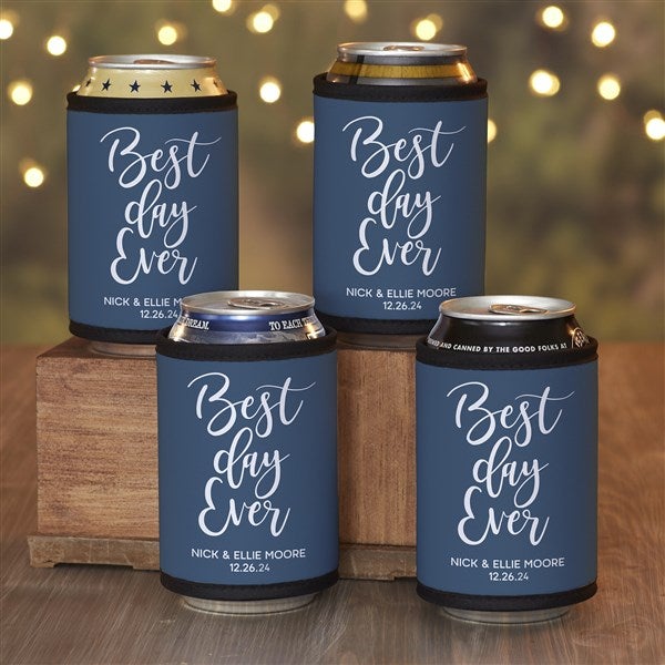 Best Day Ever Personalized Wedding Can & Bottle Wrap - 29414