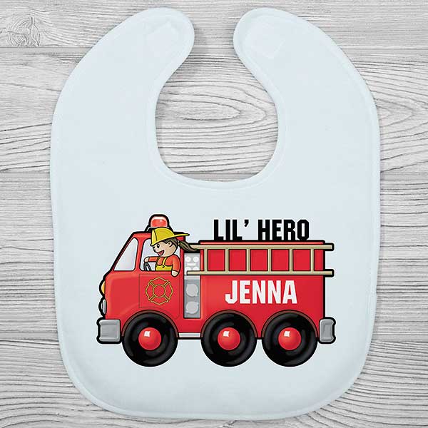 Jr. Firefighter Personalized Baby Bibs - 29419
