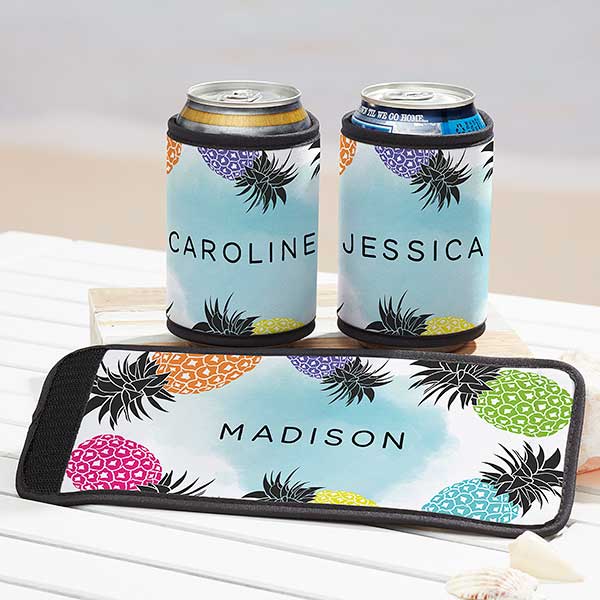 Pineapple Party Personalized Beer Can & Bottle Wrap - 29514