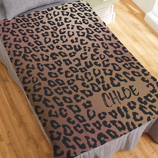 Leopard Print Personalized Blankets - 29527