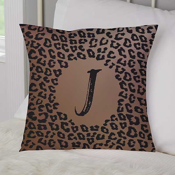 Leopard Print Personalized Throw Pillows - 29532