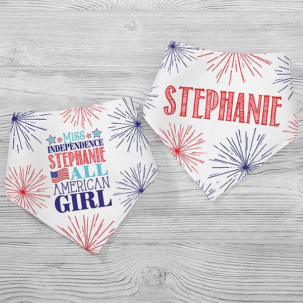 Red, White and Blue Personalized Baby Bibs - 29541