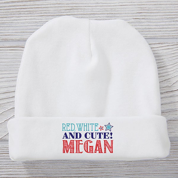 Red, White and Blue Personalized Baby Hats - 29543