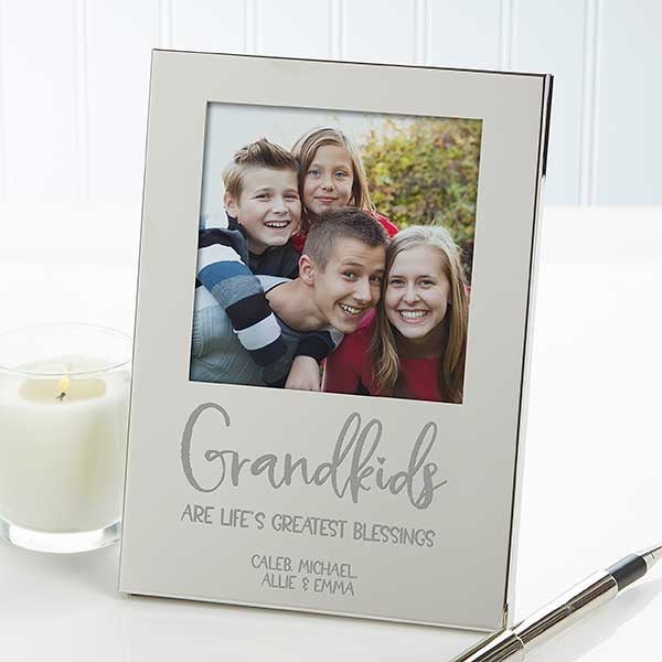 Grandkids Personalized Silver Picture Frame - 29591