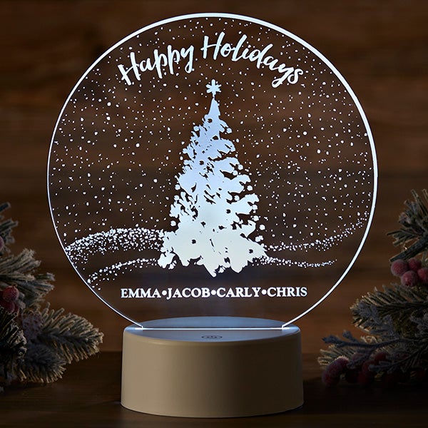 Christmas Snowscape Personalized LED Sign - 29656
