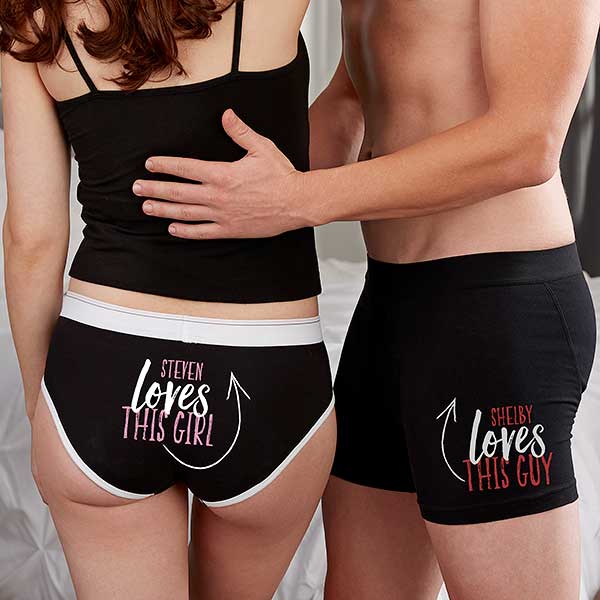 He Loves Me Personalized Ladies Boyfriend Briefs