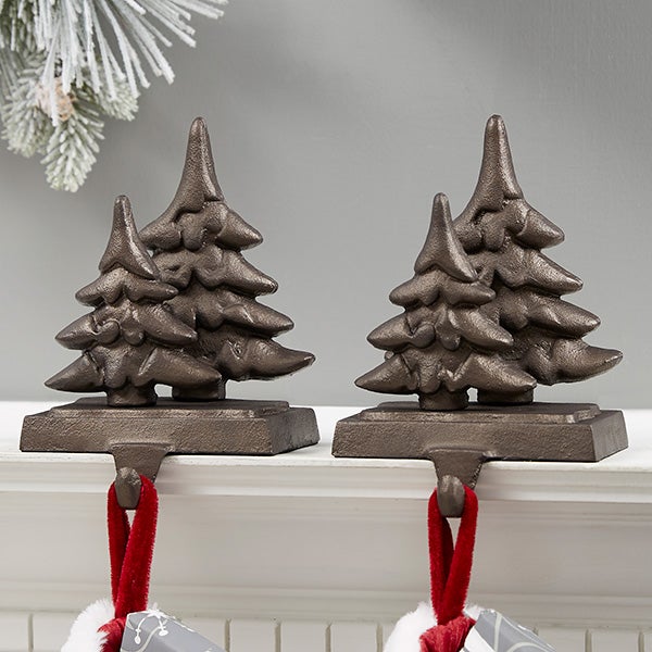Christmas Tree Cast Iron Stocking Holder - 29684