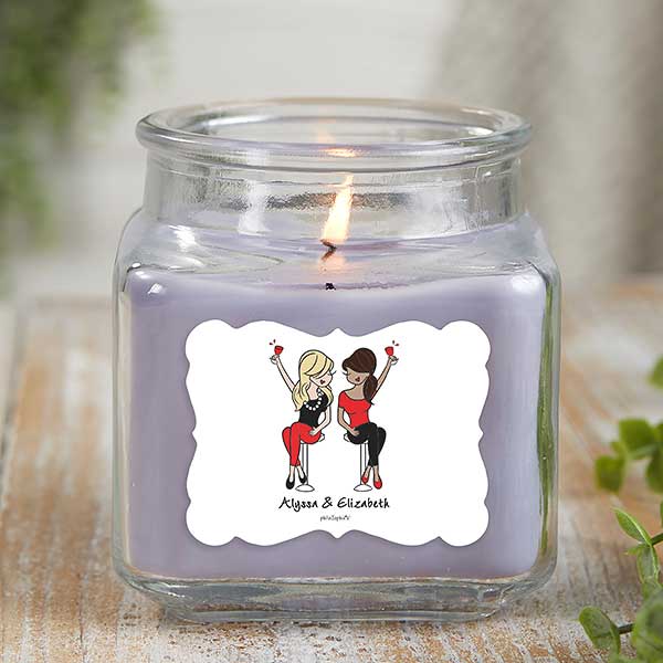Friends Photo Personalized 10 oz Lilac Minuet Candle Jar