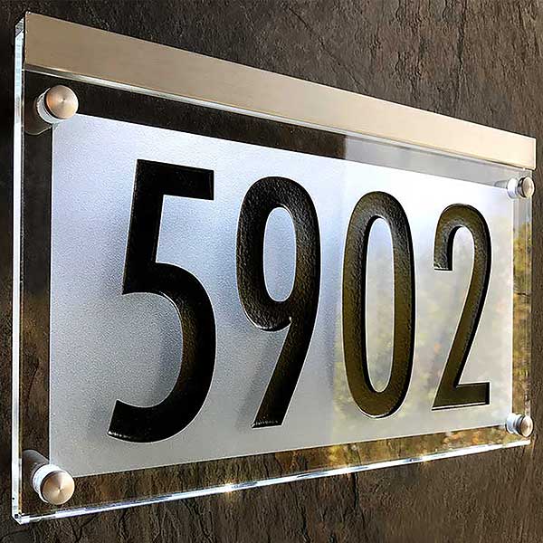 Frosted Crystal LED Engraved Futura Lighted Address Signs - 29697D