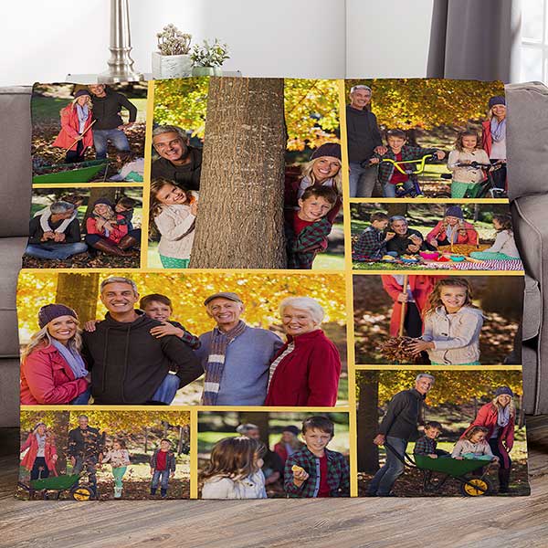 Photo Collage For Grandparents Personalized Photo Blankets - 29706