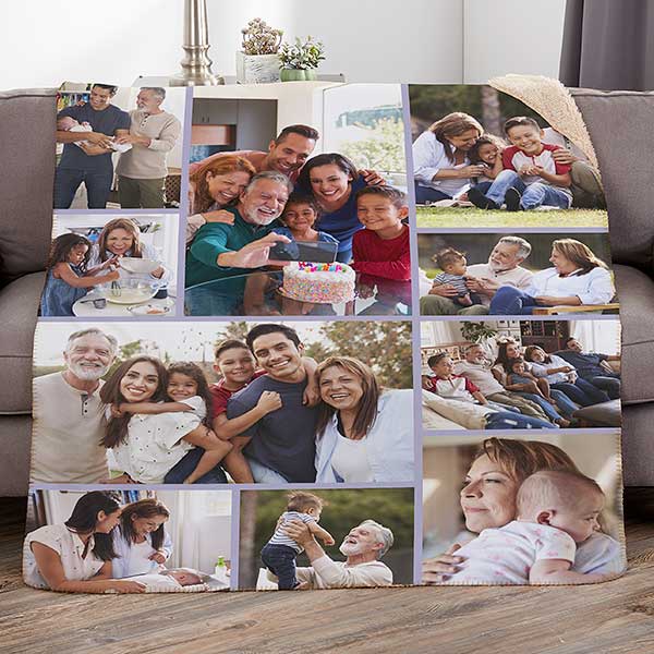 Photo Collage For Grandparents Personalized Photo Blankets - 29706