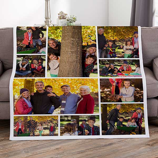 Photo Collage For Grandparents Personalized Photo Blankets - 29706