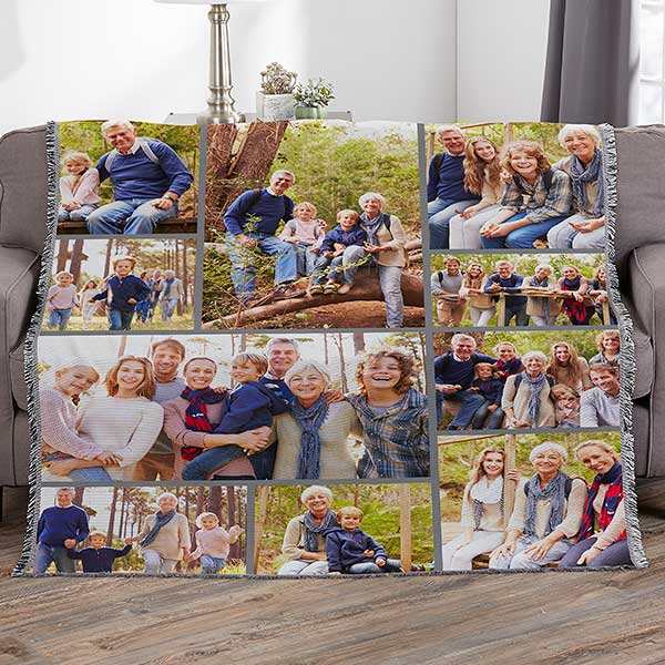 Photo Collage For Grandparents Personalized Photo Blankets - 29706