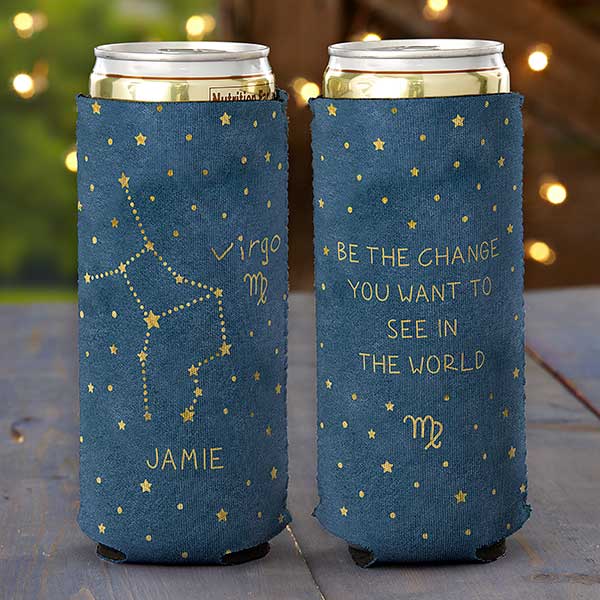 Virgo Zodiac Personalized Slim Can Cooler - 29721