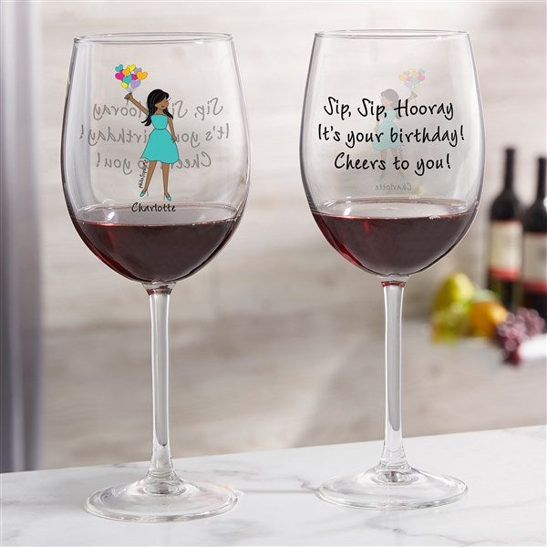 Red wine glass personalised with name. Birthday glasses gift for her.  engraved gifts for women Christmas gifts for girlfriend, daughter