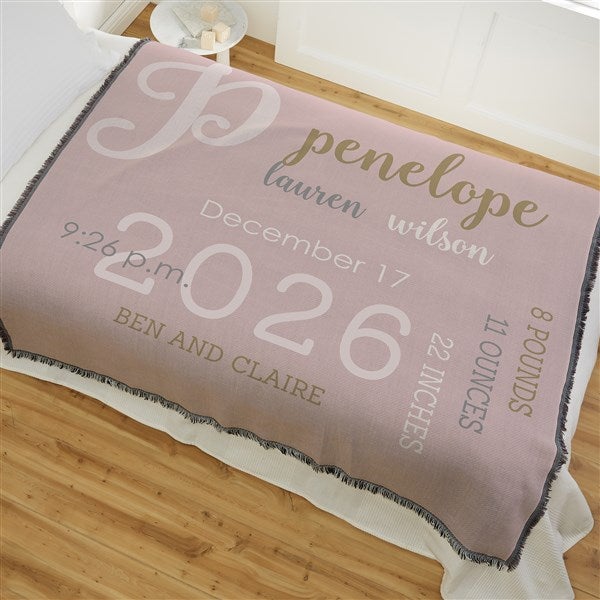 Modern All About Baby Girl Personalized Baby Blankets - 29780