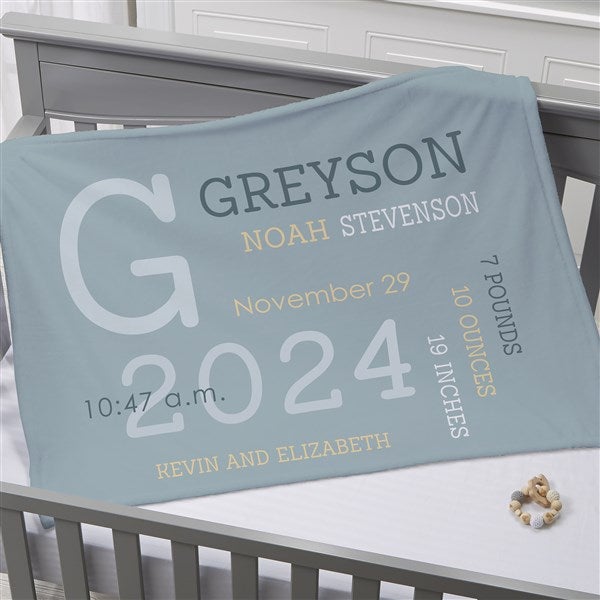 Modern All About Baby Boy Personalized Baby Blankets - 29781