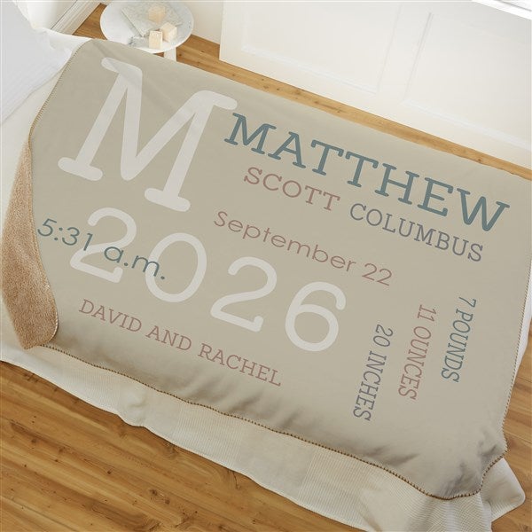 Modern All About Baby Boy Personalized Baby Blankets - 29781