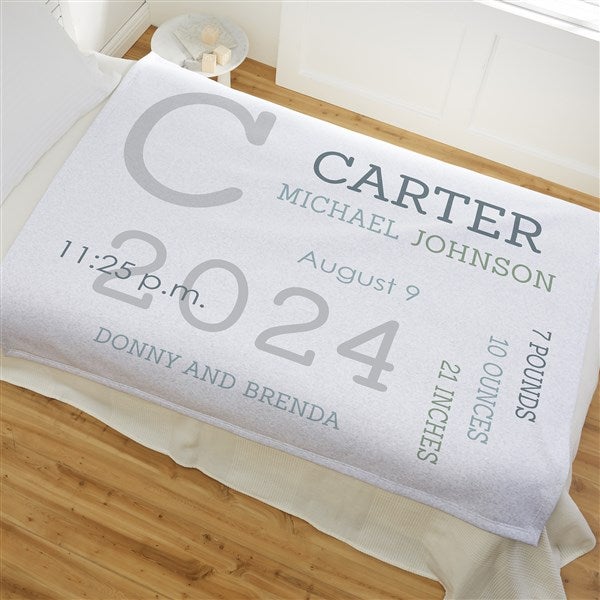 Modern All About Baby Boy Personalized Baby Blankets - 29781