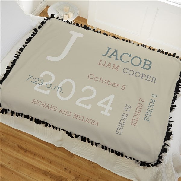Modern All About Baby Boy Personalized Baby Blankets - 29781