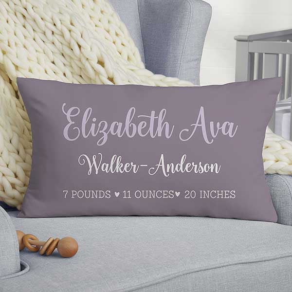 Modern All About Baby Girl Personalized Baby Throw Pillows - 29785
